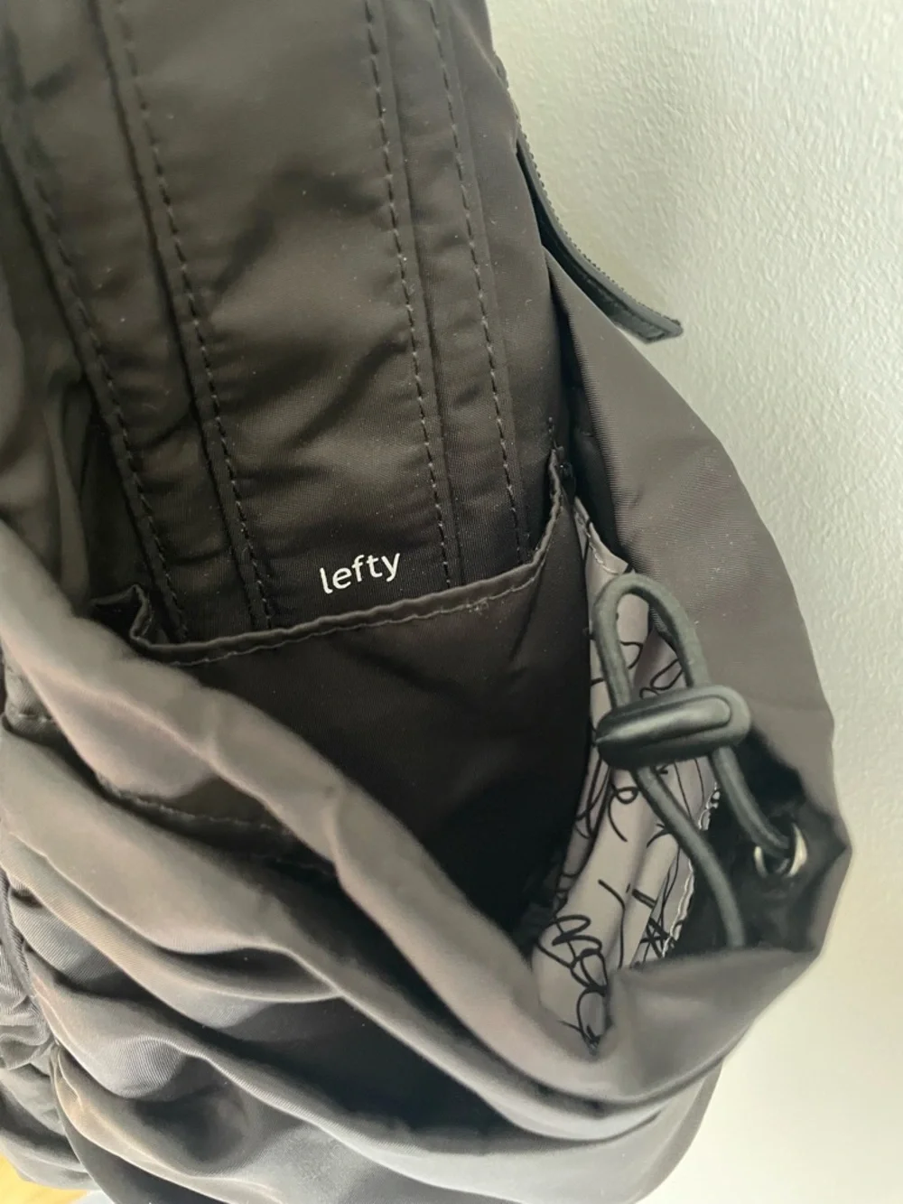 lululemon athletica Black Ruffled Nylon Shoulder Tote - Picture 3 of 16